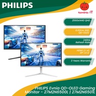 PHILIPS Evnia QHD QD-OLED 27" 240Hz Gaming Monitor - 27M2N6500L | 27M2N6501L