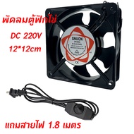 พัดลมระบายความร้อน พัดลมตู้ฟักไข่ DC 220V ขนาด 12x12cm อุปกรณ์เสริมตู้ฟักไข่ ลมแรง