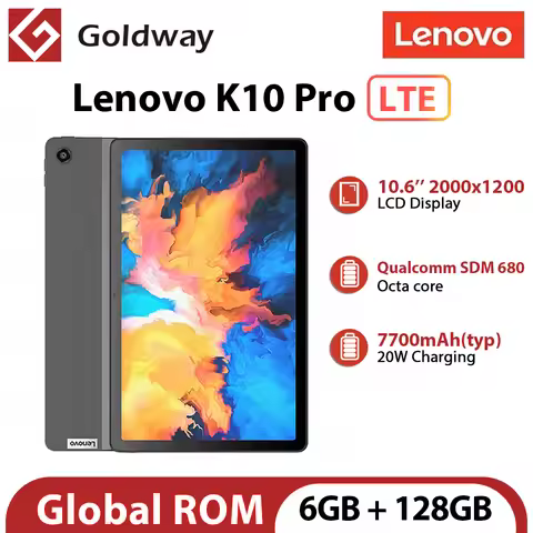 Global Rom Lenovo Tab K10 Pro LTE TB226X 6GB 128GB Qualcomm SDM 680 10.6'' 2K Screen 8MP 13MP Camera