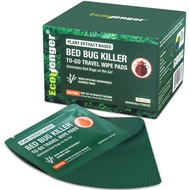 EcoVenger Bed Bug Killer to Go Wipe 28pcs Pack,Portable Travel-Sized Individual Wipes,Kills 100% All