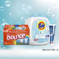 汰漬 - TIDE PODS三合一輕柔洗衣球 152粒 + Bounce 4合一衣物柔順紙 160張(平行進口貨)