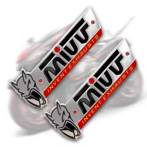 2PCS/Lot Aluminium Motorcycle Exhaust Pipes Pipe Decal Motor Bike Accessories Stickers For YAMAHA Mt