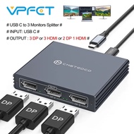 I62F USB C Splitter for 3 Monitor 4K@60Hz USBC Thunderbolt to HDMI DP Splitter 1 in 3 out Support PD