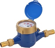 MEASUREMAN 1/2" Non-Pulsed Multi-Jet Cubic Meter Water Meter, Brass Body Blue Lead-Free for Home Apa