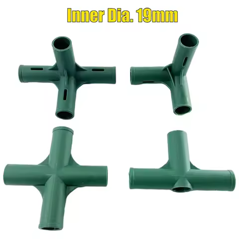 19MM Gardening Plastic Wrap Joint Tube Plug In Parts Greenhouse DIY 3Ways 4Ways Connector Bracket Fr