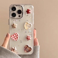 3D Love Star Button Sparkling Pink Phone Case For Redmi A5 A3 13C 14C 12C10C 9A 9C Note 14 13 12 11 