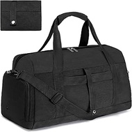 Gym Bags for Women Men with Wet & Shoe Compartment, 40L Foldable Travel Duffle Bag, Lightweight Week
