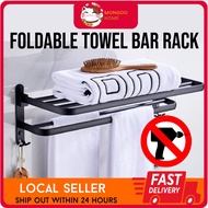 Foldable Towel Rack Aluminium Towel Rack Toilet Towel Bar Towel Hanger Rak Tuala Bilik Mandi