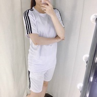 Đồ Bộ Thun Couple - Chất Liệu Thun Cotton Co Giản Mát Mẻ - Thiết Kế Phông Trơn Thêu Viền Trắng ở Tay