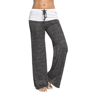 Women's Splicing Yoga Pants Casual Pants, Wide Leg Pants Elastic Pants