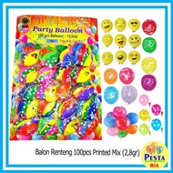 ! (1 Board contains 100 pcs) Printed Mix 2.8gr Renteng Balloons, latex balloons, birthday balloons