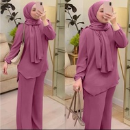 Set Casual (Blouse + Pants )CEY ironles S-3XL VIRAL raya 2025