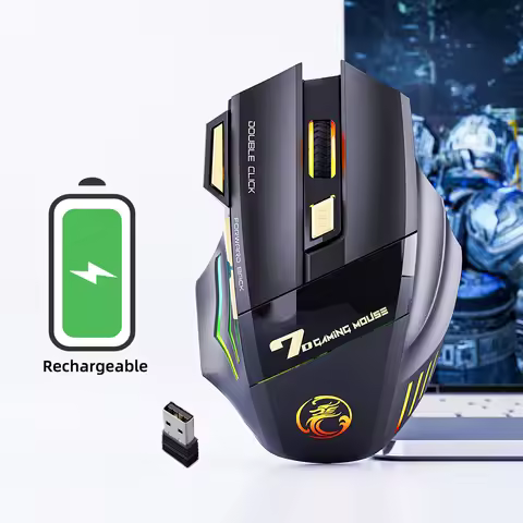 Wireless Mechanical Gaming Mouse GW-X7 7 Keys 2.4Ghz Silent MICE USB Backlight Computer Gamer Mouse 