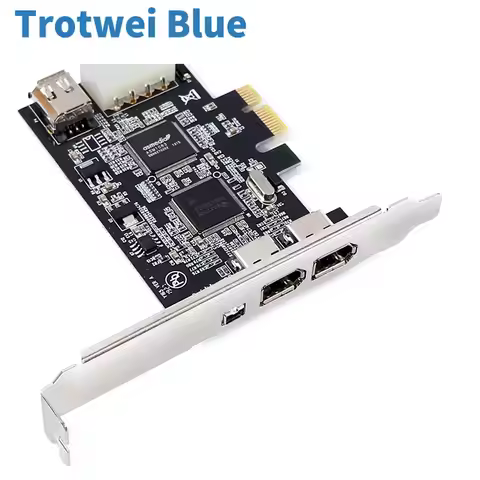1 Set PCI-e 1X IEEE 1394A 4 Port(3+1) Firewire Card Adapter With 6 Pin To 4 Pin IEEE 1394 Cable For 