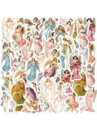 30入組古希臘天使形狀貼紙，復古多色彩繪裝扮，創意裝飾貼紙。適用於相簿、日記、杯子、筆記型電腦、手機、剪貼簿。