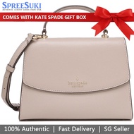 Kate Spade Handbag In Gift Box Crossbody Bag Darcy Refined Grain Leather Top Ha Light Sand Beige Nude # K4656