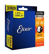 Elixir® Nanoweb สายกีตาร์ไฟฟ้า เบอร์ 10 แบบนิกเกิล (Light .010 - .046) (3-Pack) #16542