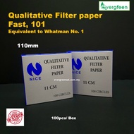 Qualitative Filter Paper 101 (FAST) Diameter size from 47mm - 320mm, Box of 100