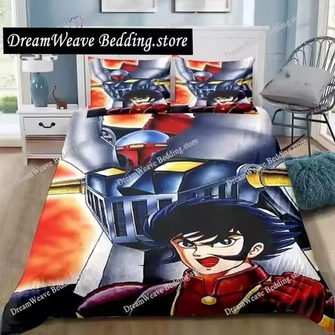 Mazinger Z UFO Robot Grendizer Cartoon Poster Sheets Quilt Covers Bedding Dormitory Sheets Bedding S