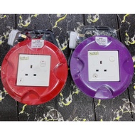 sirim approved EXTENSION wayar plug socket single round box 7meter 10meter electrical sockets & exte