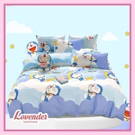 KATUN Bed Sheet/TAIWAN Cotton Bed Sheet/CVC Smooth Doraemon cloud pastel blue blue Cartoon Character Cute Kids animal [LOVENDER BEDSHEET]