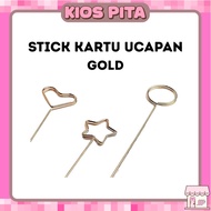 GOLD Flower Bouquet Card Stick Love & Round Card Stick/ Flower Bouquet Stick Holder