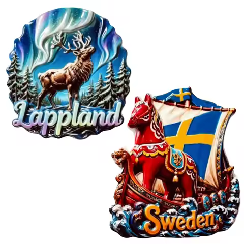Europe Sweden 3D Fridge Magnets Tourism Souvenir Refrigerator Magnets Sticker