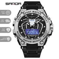 ศูนย์ไทย ส่งไว นาฬิกาข้อมือ Sanda 3159 นาฬิกาข้อมือผู้ชาย Sport Digital &amp; Analog Multiple Function Display
