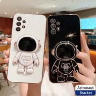 Casing Samsung Galaxy A32 A33 A34 A42 A50 A50S A51 Bracket Phone Case Astronaut Stand Holder Plating Silicone Soft Back Cover