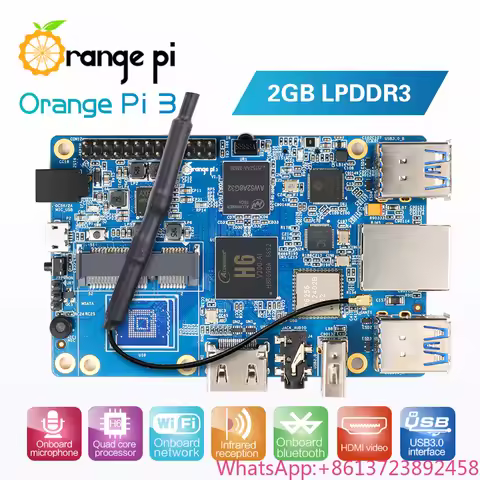 Orange Pi 3 H6 2GB LPDDR3 AP6256 Bluetooth5.0 4*USB3.0 Support Android 7.0, Ubuntu, Debian