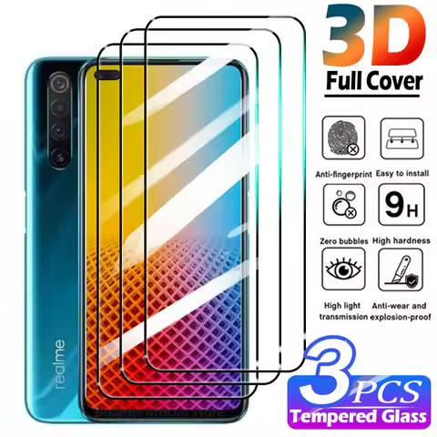 1-3PCS Full Cover Tempered Glass for Realme X2 X3 X7 Pro Max X50 5G 3D Screen Protector C75 C51 C63