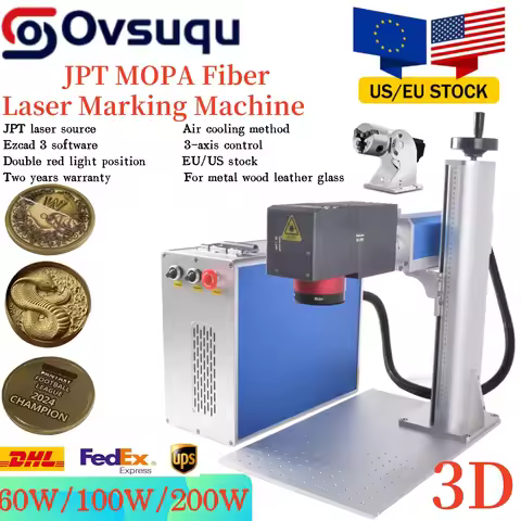 3D JPT Mopa E2 60W/100W/200W Air-cooled Portable Fibre Laser Marking Machine Laser Engraving Machine