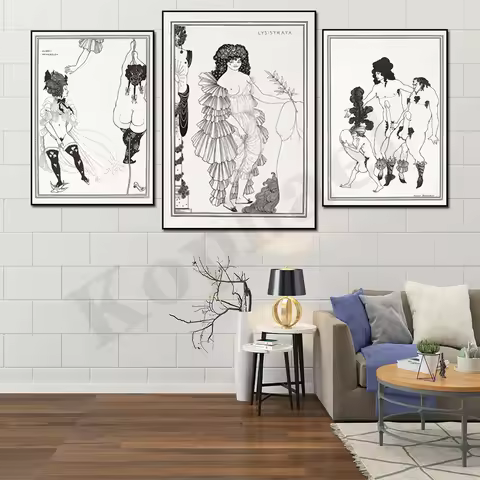 Aubrey Beardsley Abstract Vintage Famous Paintings Museum Art Exhibition Poster