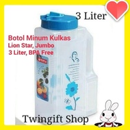 JUMBO LION STAR FRIDGE WATER BOTTLE, 3 LITERS.(GOJEK ONLY). Limited stock