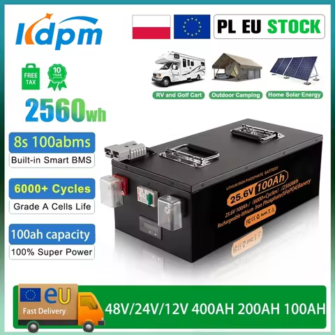 Brand New LiFePO4 12V 24V 48v 100ah 200ah 280ah 400Ah LiFePO4 Lithium Battery 100A BMS 6000+ cyclic