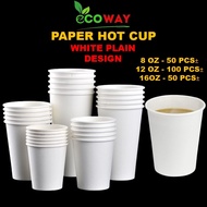 [50PCS± / 100 PCS±] 8OZ/12OZ/16OZ White Paper Cup/Disposable Drinking Cup/Kenduri Party Birthday Caw