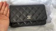 Chanel bag WOC 銀黑魚子醬牛皮