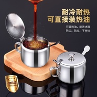 304 Thickened Stainless Steel Seasoning Jar Oil Jar with Handle Salt Jar Sugar Jar Chili Oil Jar Pow