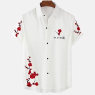เสื้อสงกรานต์2568 เสื้อเสื้อเชิ้ตลายดอกแขนสั้นผู้ชายลำลองเสื้อผ้าแนวสตรีทไซส์ใหญ่เสื้อลำลองแฟชั่นฤดู