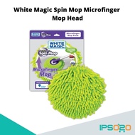 White Magic Spin Mop Microfinger Mop Head [ Soft yet aggressive Perfect for washing car , boats , caravans and windows , Will not scratch Machine Washable 20cm in Diameter , Chemical free cleaning , dusting mop ]