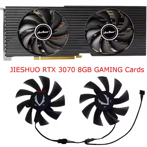 Graphics Card Fan VGA Cooler For JIESHUO RTX 3060M 12G,For JIESHUO RTX 3070 8g,JIESHUO RX580 8GB,2Pc