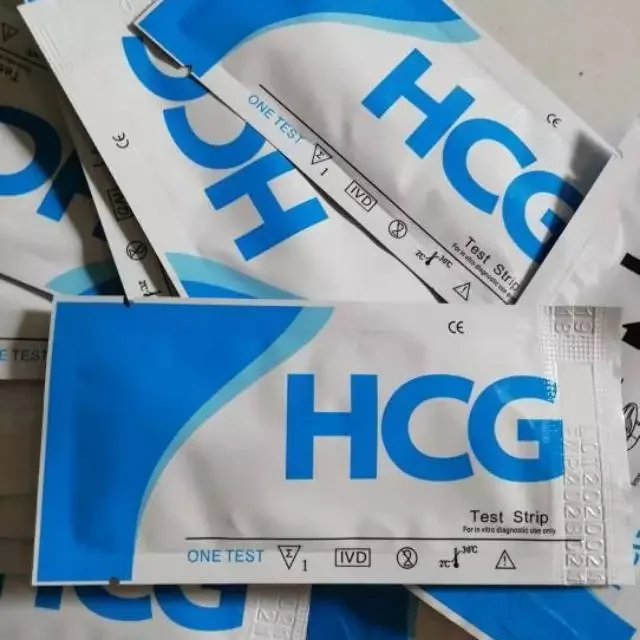 1 buah tes kehamilan HCG Blue Strip / Tespek Hamil Blue Strip / Tes Hamil HCG Biru