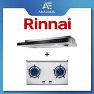 Rinnai RH-S309-GBR-T Slimline Hood With Touch Control + RINNAI RB-782S 76CM FLEXIHOB 2 BURNER STAINLESS STEEL BUILT-IN G