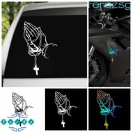 JENNIFERDZSG Car Prayer Gesture Laser Sticker, Prayer Gesture Easy Install Prayer Gesture Decoration