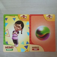 kad choki choki upin & ipin kad MEI MEI ORDINARY MARBLES  UNIQUE