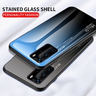 Huawei P40 Case Silicone Hard glass Gradient TPU Back Phone Cover Huawei P40 Pro P40Pro Casing Shockproof
