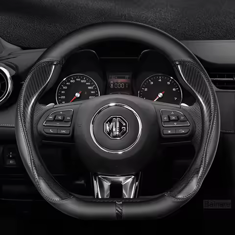 38cm Steering Wheel Cover PU Leather Anti Slip Steer Wheel Protector For MG ZS HS GT HECTOR MG3 MG5