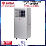 (BULKY) SONA SACN 6251 12,000BTU PORTABLE AIR CONDITIONER, REMOTE CONTROL, 1650W, 1 YEAR WARRANTY, SACN6251, PORTABLE AIRCON