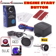 Pivot Car Engine Push Start Button Switch Ignition Starter Kit With LED Blue Light