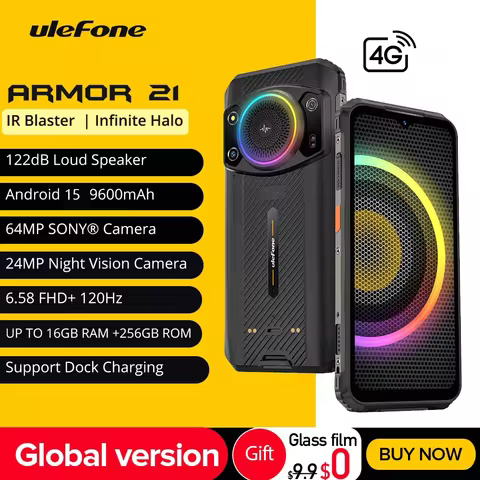 Ulefone Armor 21 Smartphone, G99 Android 15, 16GB RAM, 256GB ROM, Rugged Phone, 64MP, 9600mAh, Mobil